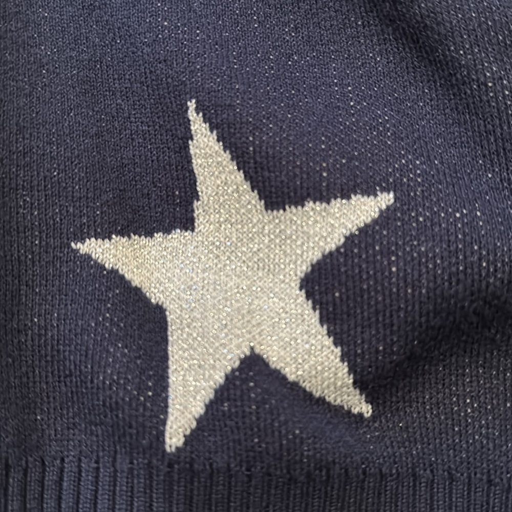 Spiritual Gangster Navy and White Star Sweater - Picture 2 of 5